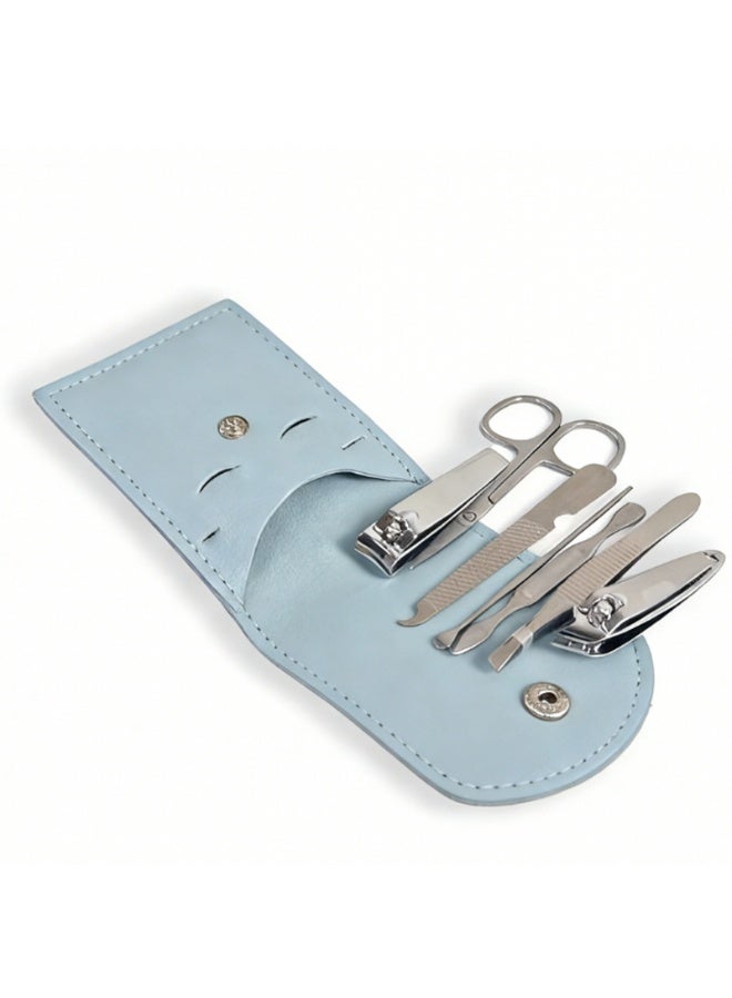 Portable 7-Piece Manicure Set, Leatherette Case with Stainless Steel Nail Clippers, Scissors, Ear Pick, Professional Grooming Kit - Image 4